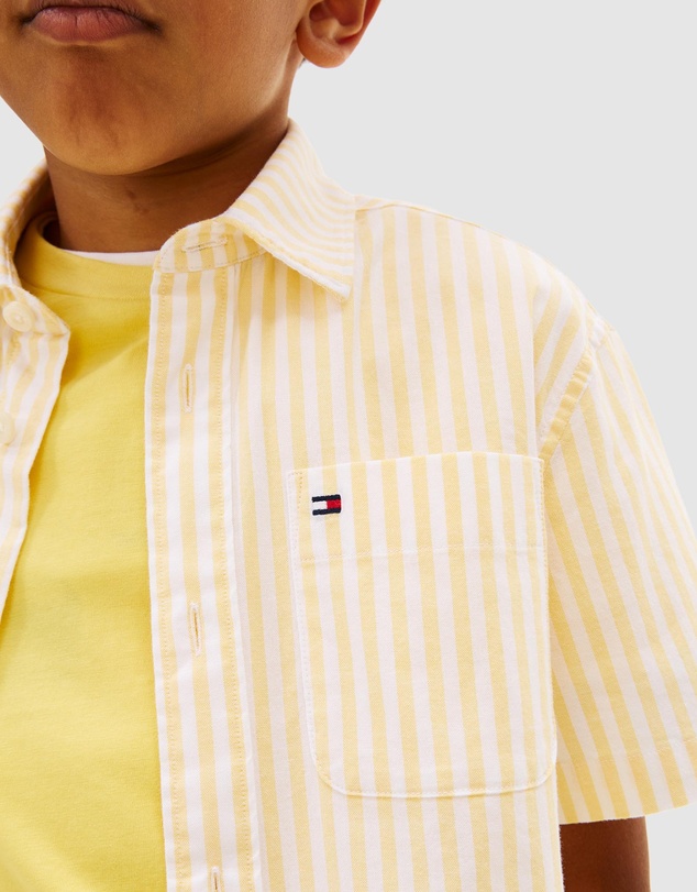 Tommy Hilfiger - Ithaca Stripe Short Sleeve Oxford Shirt - Teens