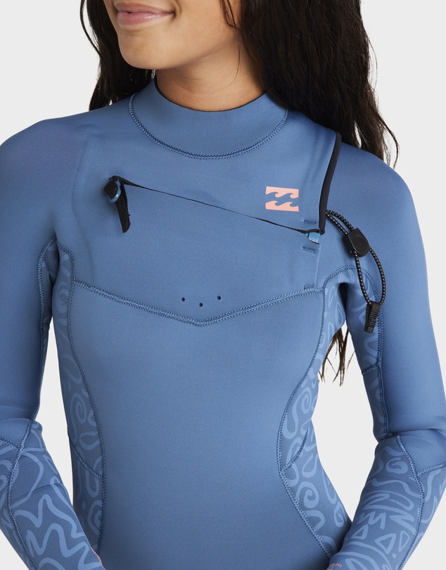 Billabong - Girls 8 to 14 4/3mm Synergy Natural Chest Zip Wetsuit