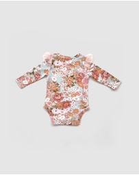 WITH LOVE FOR KIDS - Tulle Flutter Long Sleeve Onesie - Babies