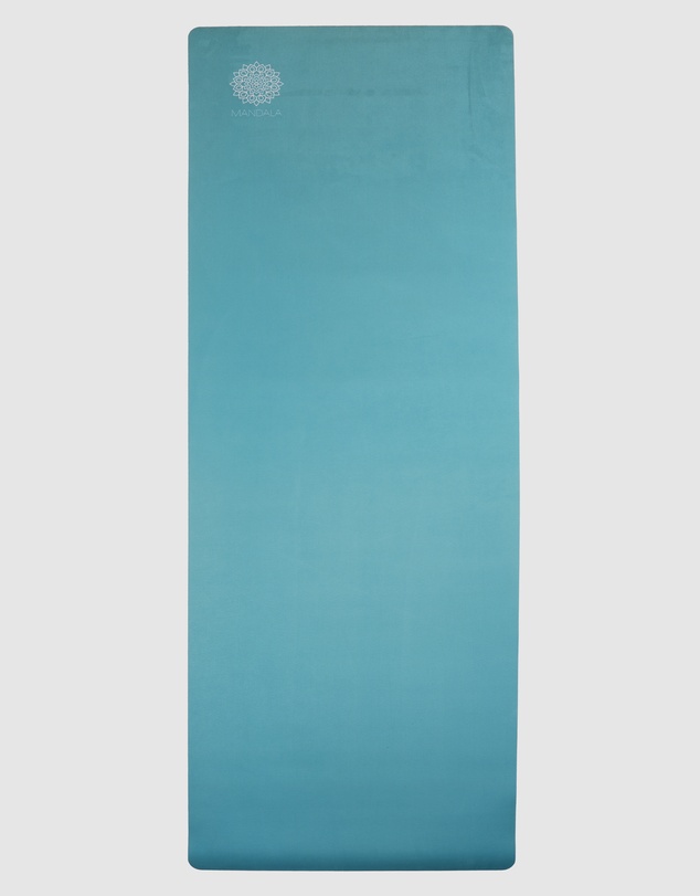 Mandala - Mandala Yoga Mat Premium Bundle, Includes Yoga Mat 188cm H x 61cm W, Yoga Strap & Steel Hydration Bottle - Teal