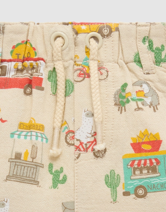 Purebaby - Pull on Printed Short -Kids-Babies