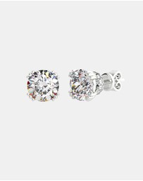 Georgini - Georgini Elegant Essentials 6.5mm Round Hidden Halo Stud Silver