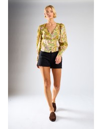 Glamorous - V-Neck Puff Sleeve Top