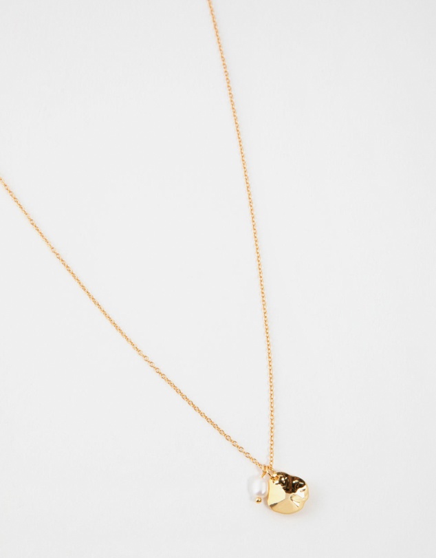 Lovisa - Gold Plated Sterling Silver Freshwater Pearl Cupchain Necklace