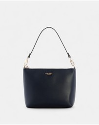 GUESS - Stripe Nicolette Large Bucket Shoulder Bag