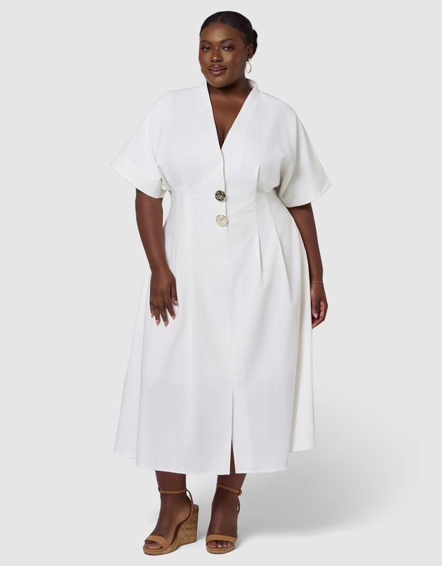 Something 4 Olivia - Blair Linen Midi Dress