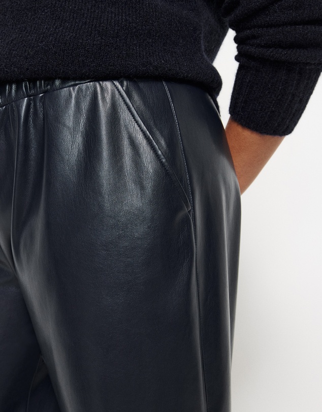 Commonry - Faux Leather Pull On Pant