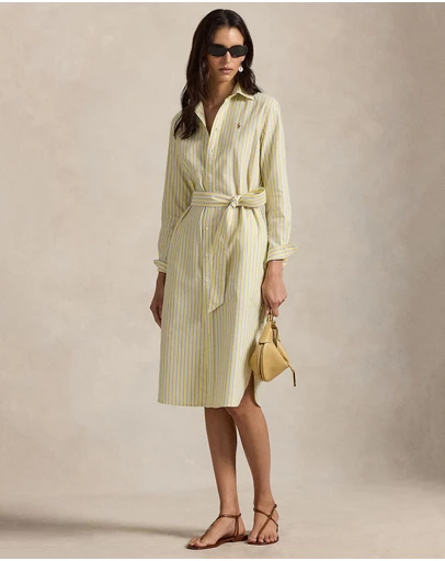 Polo Ralph Lauren - Striped Cotton Oxford Belted Shirtdress