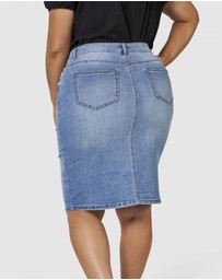 Sunday In The City - Two Men Down Denim Skirt