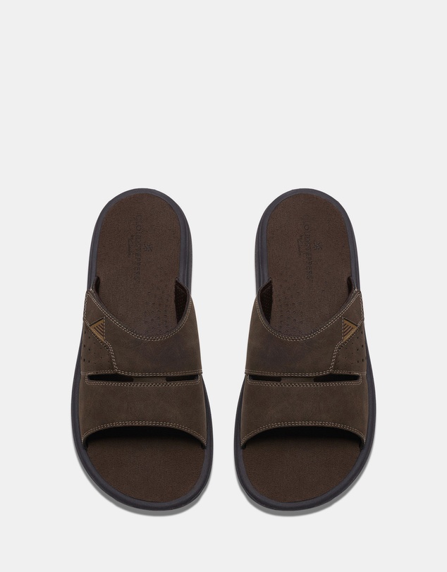 Clarks - M Brinkley Slide Dark Brown