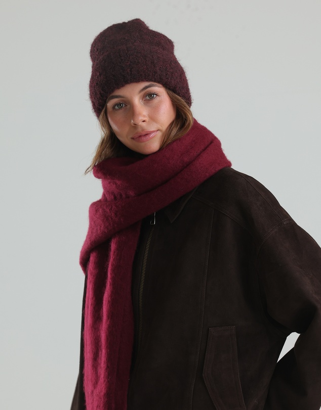Morgan & Taylor - Ella Woven Scarf in Burgundy Red