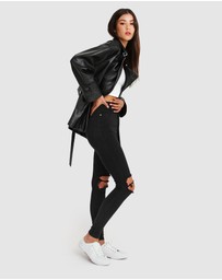 Belle & Bloom - BFF Belted Leather Jacket