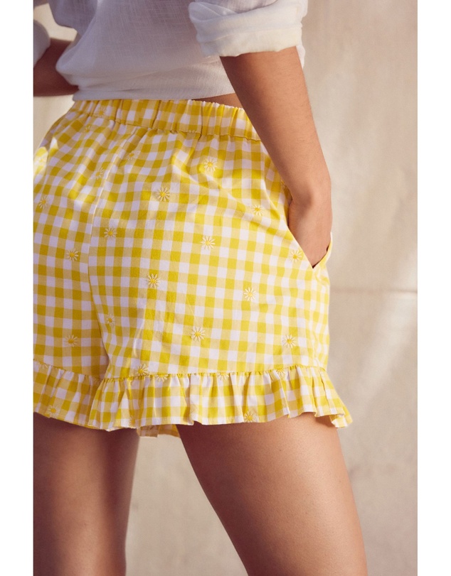 NEXT - 100% Cotton Embroidered Gingham Boy Shorts
