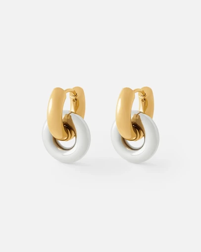 CENDRE - Hailey Huggie Earrings Two-Tone