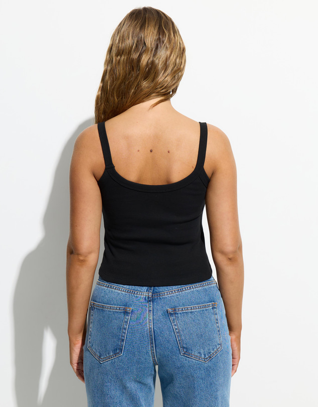 Dazie - Essentials Scoop Neck Ribbed Singlet