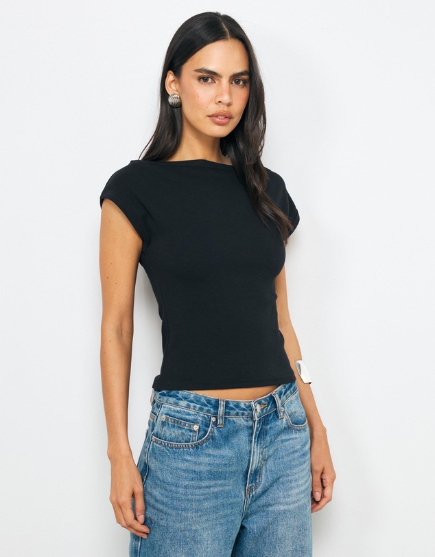 AERE - Zara Cotton Ribbed T-shirt