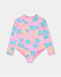 Roxy - Girls 2 to 7 Tropical Square One Piece Rash Vest