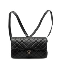Pre-Loved by Azura Reborn - Pre-Loved Medium Quilted Lambskin Flap Backpack