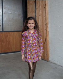 Quapi - Kae Long Sleeve Floral Dress - Kids-Teens