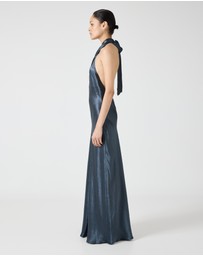 Third Form - Crush Wrap Neck Floor Length