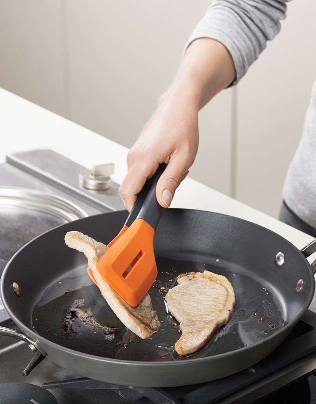 Joseph Joseph - Turner Tongs Ergonomic Silicone Tongs - Grey/Orange