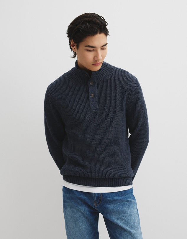 Country Road - Workwear Australian Cotton Funnel Neck Knit