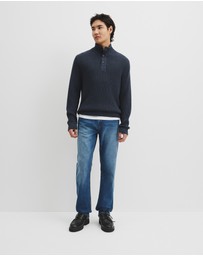 Country Road - Workwear Australian Cotton Funnel Neck Knit