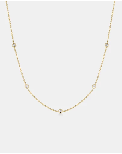 Ania Haie - Ania Haie Gold Classic Bezel-Set Station Necklace