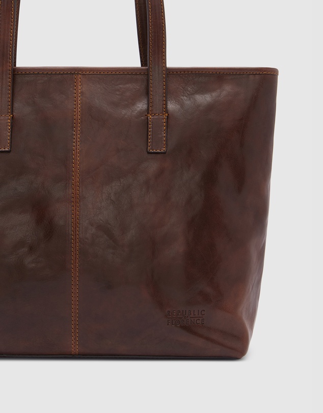 Florence - The Beatrice Brown Leather Tote Work Bag