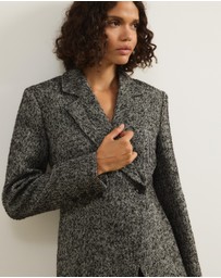 Atmos&Here - Beth Cinched Waist Tweed Blazer