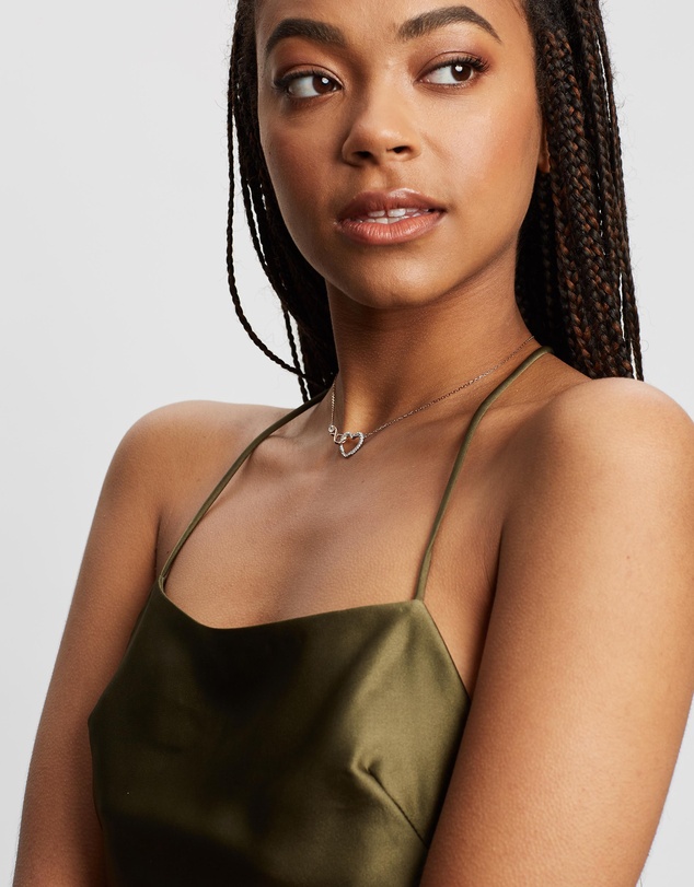Swarovski - Hyperbola necklace, Infinity and heart, White, Mixed metal finish