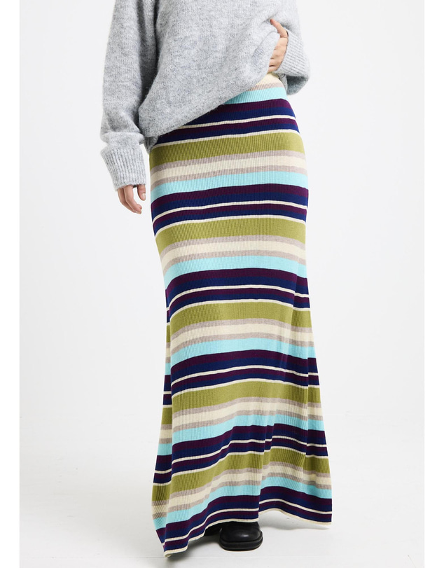 Subtitled - Verona Striped Knit Maxi Skirt