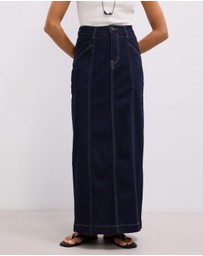 The Fated - Asha Denim Maxi Skirt