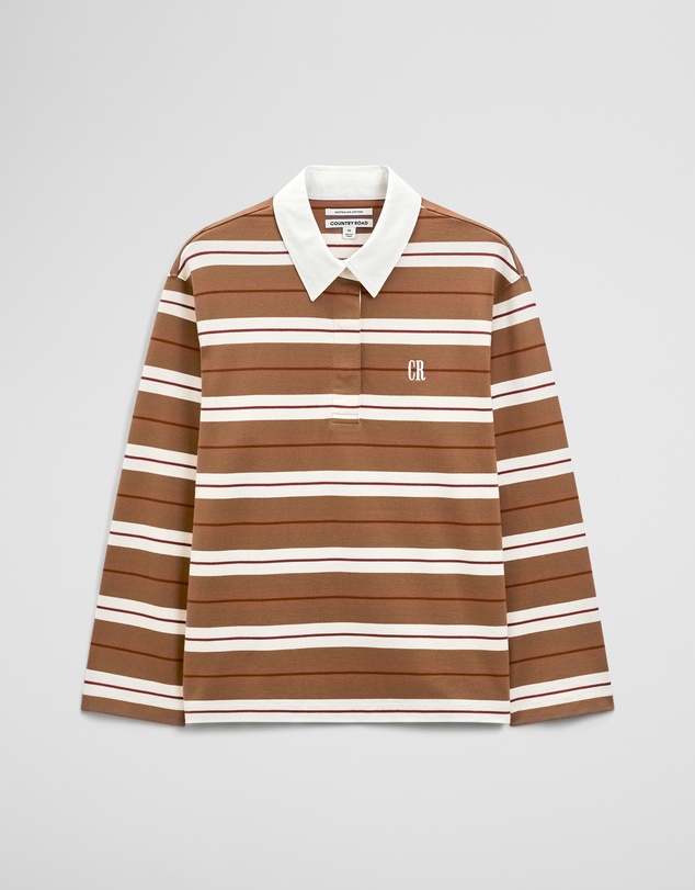 Country Road - Australian Cotton Stripe Rugby Polo Sweat