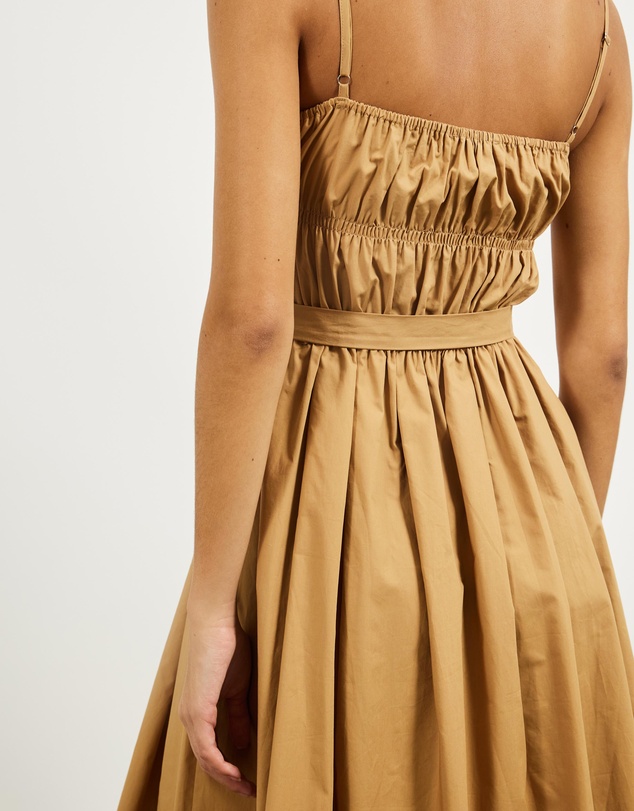 Minima Esenciales - Paloma Gathered Poplin Maxi Dress