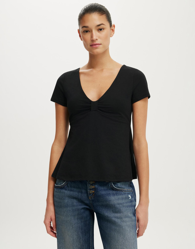 Cotton On - Reece Short Sleeve Babydoll Tee