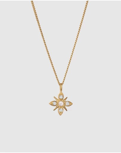 Elli Jewelry - Necklace Snowflake Diamond Pendant 925 Sterling Silver Vermeil