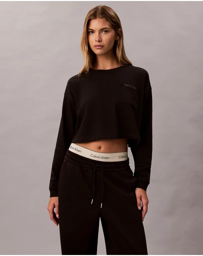 Calvin Klein - Cotton Logo LS Crop Top