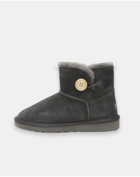 AusWooli Ugg Boots - Cabarita Short Sheepskin Wool Button Boots