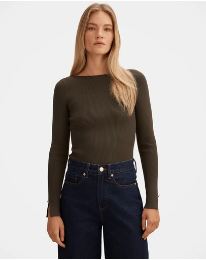 Forever New - Alaia Knitted Ribbed Top