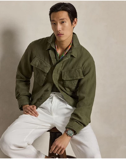Polo Ralph Lauren - Linen Utility Overshirt - ICONIC EXCLUSIVE