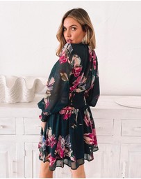 Esther & Co - Neary Dress - Emerald Floral