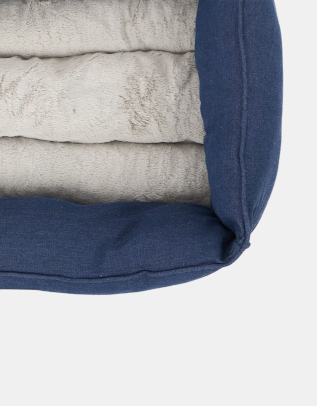 Mog & Bone - Bolster Dog Bed - Blue Denim