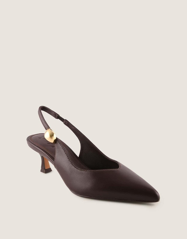 Shelly Shen - Gracie Low Heels Brown Leather