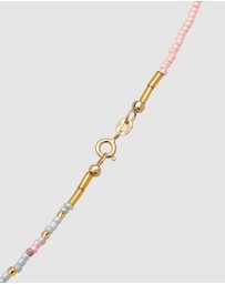 Elli Jewelry - Necklace Glass Pearl Beads with Freshwater Cultured Pearls in 925 Sterling Silver Gold Plated