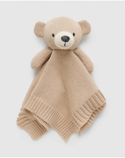 Purebaby - Knitted Bear Comforter-Babies