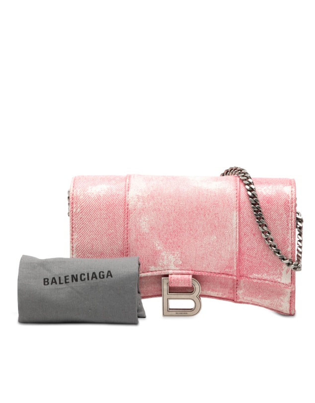 Pre-Loved by Azura Reborn - Pre-Loved Nappa Denim Printed Hourglass Wallet on Chain