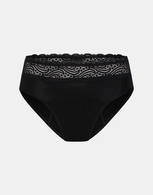 Modibodi - Sensual Period Hi Waist Bikini Moderate Absorbency Black