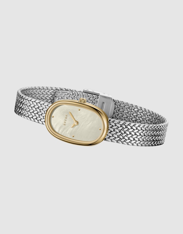 Breda - Jane Tethered Two Tone Gold and Metal Mesh Watch, 18MM