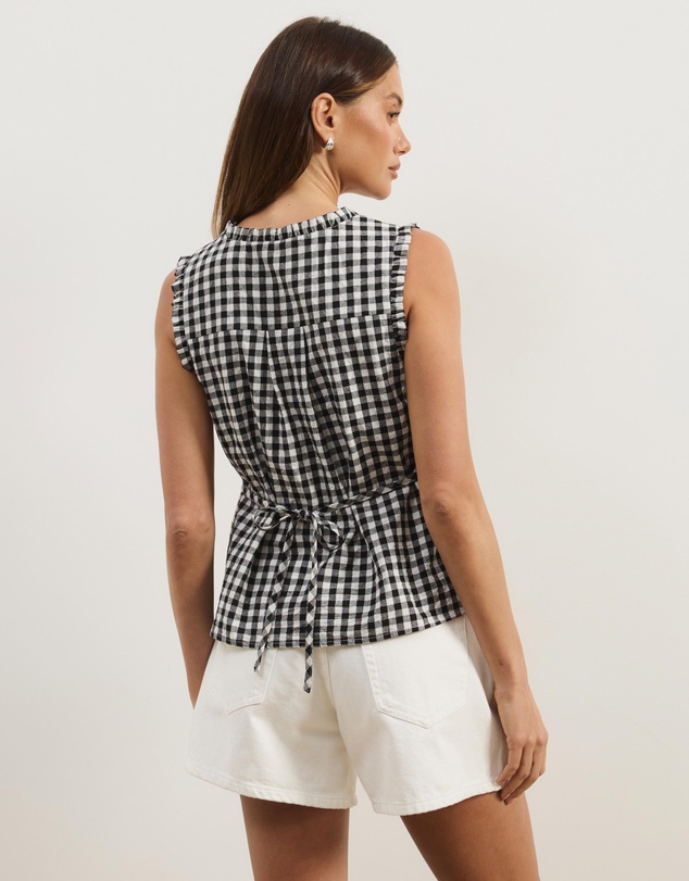 Atmos&Here - Lydia Gingham Tie Back Top